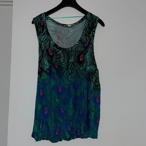 Peacock feather-print Matthew Williamson x H&M tank top.